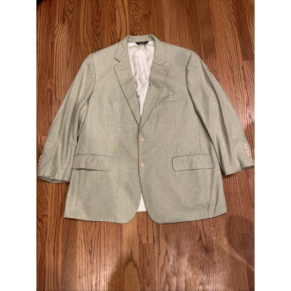 Vintage Southwick Men's Blazer Sport Coat Green Chevron Made in USA Size 46S
